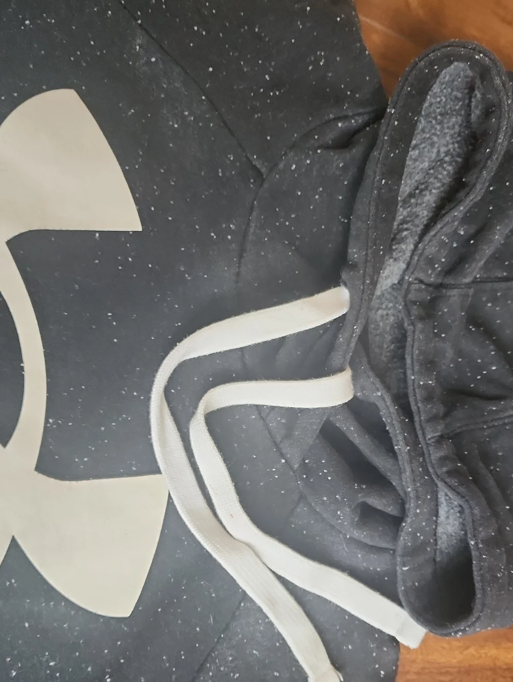 Under Armour Men's Black Speckle Pullover Hoodie with White Logo